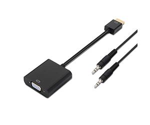 AISENS A122-0126 - Conversor HDMI a SVGA (Jack 3.5/H, 10cm+1 m para conectar la Pantalla VGA) Color Negro