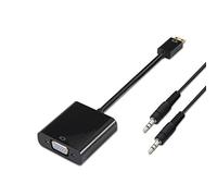 AISENS A122-0127 - Conversor Mini HDMI a SVGA y Audio (Jack 3.5, 10cm+1 m) Color Negro