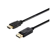 AISENS - A125-0364 Cable conversor displayport a HDMI, DP Macho a HDMI Macho, Negro, 2.0m