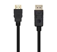 AISENS A125-0461 Cable conversor DISPLAYPORT a HDMI, DP/M-HDMI/M, negro, 5.0m