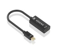 AISENS - A125-0904 - CONVERSOR Mini DP A HDMI 4K@60HZ, Mini DP/M-HDMI/H Negro, 15CM