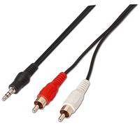 AISENS A128-0147 - Cable Audio Estéreo (Jack 3.5/M-2xRCA Macho, 1.5 m) Color Negro