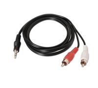 Cable Estéreo Aisens A128-0148/ Jack 3.5 Macho - 2x RCA Macho/ Hasta 0.1W/ 3m/ Negro