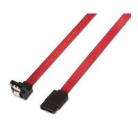 AISENS A130-0156 - Cable Datos acodado con Anclajes (0.5 m, para Disco Duro SATA) Color Rojo