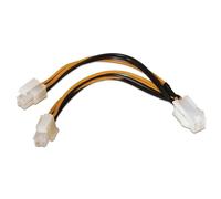 AISENS A131-0166 - Cable de Alimentación para microporcesador (4pin/H-4+4pin/M, 15cm) Color Negro