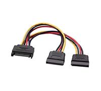 AISENS - A131-0353 Cable sata alimentación, sata Macho a 2xsata Hembra, 20cm