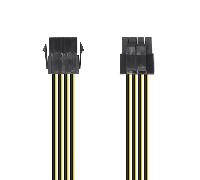 Aisens A131-0419 Cable Alimentación 8pin hembra a 4+4pin macho 0.3m negro amarillo