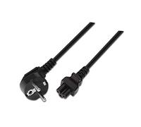 Aisens Cable de alimentación A132-0172 Trébol CEE7 a C5 Macho/Hembra 1,5 m Negro