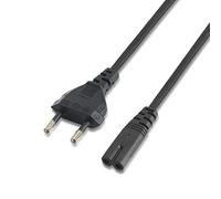 AISENS A132-0173 - Cable Alimentación Forma 8 (CEE7/16/M-C7/H, 1.5 m, Cobre, AWG18) Color Negro