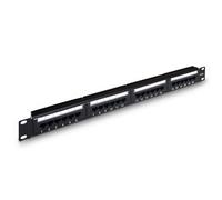 PANEL PARCHEO AISENS 24 PUERTOS RJ45 CAT.5E UTP 19 1U DUAL IDC NEGRO