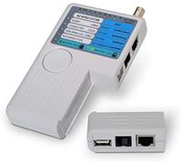 AISENS A142-0313 - Testeador para Cable RJ11/RJ12/RJ45 (USB, Coaxial) Color Gris