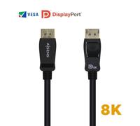 Aisens Cable DisplayPort A149-0430 - v1.4 8K@60Hz DP macho a macho 50 cm certificado negro