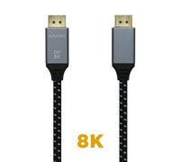 Aisens Cable DisplayPort V1.4 8K 60Hz macho a macho 1,5 m gris negro