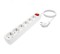 Aisens regleta multiple de 6 tomas con interruptor con cable 3×1.5mm2 - 1.40m - blanco