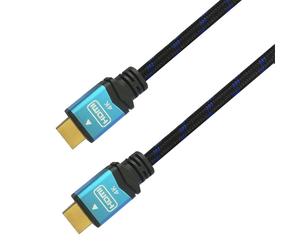 AISENS Сable, HDMI, 2.0, Premium alta velocidad / HEC, 4k@60 Hz, 18 Gbps, A/M-A/M, Negro/Azul, 3.0 m