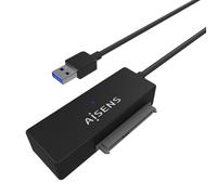AISENS - Adaptador ASE-35A01B SATA a USB-A USB 3.0/USB3.1 GEN1 para Discos Duros 2.5? y 3.5? con Alimentador, Negro