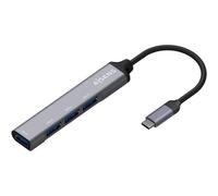 Aisens Adaptador Hub USB 3.1 Tipo C a 4x USB 3.0 Gris