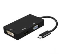 Aisens Adaptador USB-C a DVI/HDMI/VGA 15cm Negro