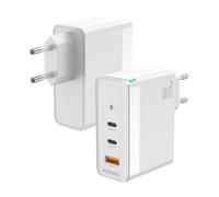 AISENS - ASCH-100W3P008-W - Cargador GAN 100W, 2XUSB-C PD3.0 QC4.0 QC5.0, 1XUSB-A QC3.0, Blanco