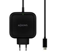 AISENS - ASCH-1PD65WL-BK - Cargador 65W PD3.0 QC3.0 1XUSB-C 1.2M, Negro