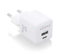 Aisens - asch-25w2p014-w - cargador gan 25w, 1xusb-c pd3.0 qc4.0, 1xus