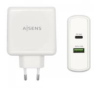 Cargador USB-C PD3.0 30W + USB-A QC3.0 18W (Blanco) - AISENS