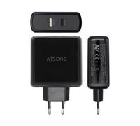 AISENS - ASCH-2PD45A-BK cargador de dispositivo móvil GPS, Mando para videojuegos, MP3, MP4, Teléfono móvil, Portátil, Smartphon