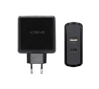 Cargador USB-C PD3.0 45W + USB-A 12W (Negro) - AISENS
