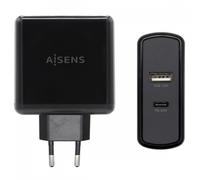 Cargador USB-C PD3.0 45W + USB-A 12W (Negro) - AISENS