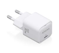 AISENS - ASCH-30W1P018-W - Cargador GAN 30W, 1XUSB-C PD3.0 QC4.0, Blanco