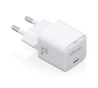 AISENS - ASCH-30W1P018-W - Cargador GAN 30W, 1XUSB-C PD3.0 QC4.0, Blanco