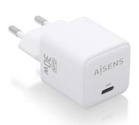Aisens Cargador de pared GaN ASCH-30W1P035-W 30W 1x USB-C PD3.0 QC4.0 Blanco