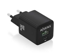 AISENS - ASCH-30W2P038-BK - Cargador GAN 30W, 1XUSB-C PD3.0 QC4.0, 1XUSB-A QC3.0, Negro