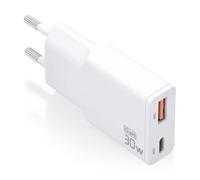 Aisens ASCH-30W2P046-W Cargador GaN Ultra Slim 30W USB-C PD3.0 QC4.0 1xUSB-A QC3.0 Blanco