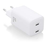 Aisens Cargador de Pared GaN ASCH-65W2P039-W 65W 2x USB-C PD3.0 QC4.0 Blanco