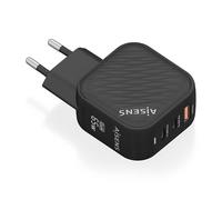 AISENS - ASCH-65W3P027-BK - Cargador GAN 65W, 2XUSB-C PD3.0 QC4.0, 1XUSB-A QC3.0, Negro