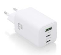 Aisens - asch-65w3p041-w - cargador gan 65w, 2xusb-c pd3.0 qc4.0, 1xus