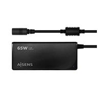 Aisens Cargador 65 W automático universal para portátil 9 conectores + USB-A QC 3.0