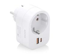 Aisens Regleta de pared ASPS-1A1C06-W 1 toma Schuko + USB-C 20W PD 3.0 USB-A 20W QC 3.0 Blanco