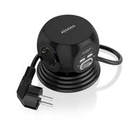 AISENS - ASPS-2A2C05-BK - Regleta de Enchufes Sobremesa Multifuncion con 3 Tomas + 2XUSB-C, 2XUSB-A, 1.4M, Negro