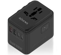 Aisens - asps-2a3c09-bk - adaptador enchufe universal para viaje eu/us