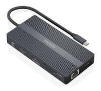 Dock Aisens 12 En 1 Usb-C A 2xhdmi Dp Rj45 4xusb-A Usb-C Usb-C Pd 20cm