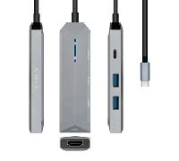 Docking USB Tipo-C Aisens ASUC-4P002-GR/ 1xHDMI/ 2xUSB/ 1xUSB Tipo-C PD/ Gris