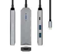 AISENS ASUC-4P002-GR base para portátil y replicador de puertos Alámbrico USB 3.
