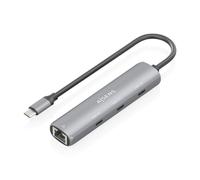 AISENS - ASUC-4P041-GR - Dock USB-C A ETHERNET GIGABIT + HUB 3xUSB-C, Gris, 15CM