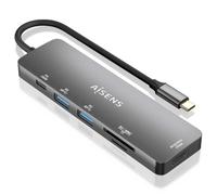 Aisens - asuc-6p016-gr - usb-c dock 6 en 1, usb-c a 1xhdmi, 2xusb-a, 1