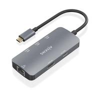 AISENS - ASUC-6P019-GR - USB-C Dock 6 en 1, USB-C A 1XHDMI, 1XRJ45, 3XUSB-A, 1XUSB-C PD, Gris, 15Cm