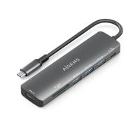 AISENS - ASUC-7P025-GR - USB-C Dock 7 EN 1, USB-C A 1xHDMI, 3xUSB-A, 1xUSB-C PD 100W, 1xSD, 1xMICRO SD, Gris, 15CM