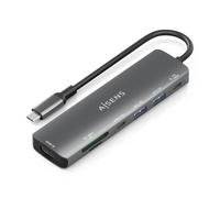AISENS - ASUC-7P026-GR - USB-C Dock 7 EN 1, USB-C A 1xHDMI, 2xUSB-A, 1xUSB-C, 1xUSB-C PD 100W, 1xSD, 1xMICRO SD, Gris, 15CM