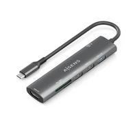 AISENS - ASUC-7P027-GR - USB-C Dock 7 EN 1, USB-C A 1xHDMI, 2xUSB-A USB2.0, 1xUSB-A USB3.0, 1xUSB-C PD 100W, 1xSD, 1xMICRO SD, Gris, 15CM